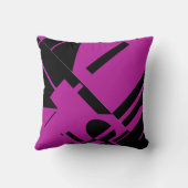 黒オン暗い赤紫色対角はっきりしたMCMルック抽象芸術 クッション (裏面)
