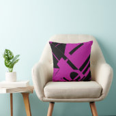 黒オン暗い赤紫色対角はっきりしたMCMルック抽象芸術 クッション (椅子)