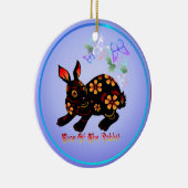 黒オーナメントのウサギの年 セラミックオーナメント (右)