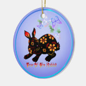 黒オーナメントのウサギの年 セラミックオーナメント (左)