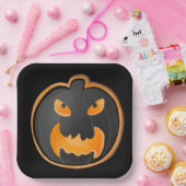 黒オ怒レンジのハロウィンカボチャ ペーパープレート (パーティー)