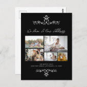 黒カジュアルい5枚の写真華美の移動案内 ポストカード (正面/裏面)