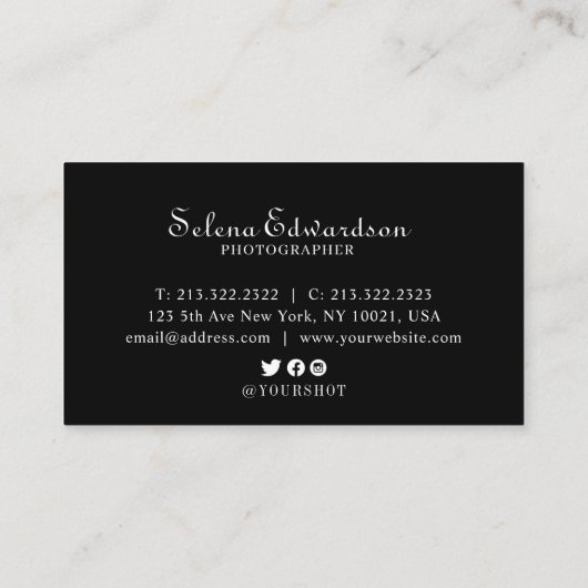 黒カジュアルと白モダンの3枚 名刺 (裏面)