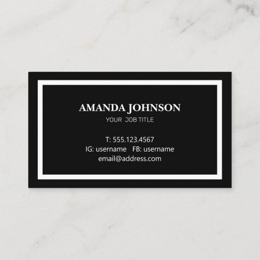 黒カジュアルと白 名刺 (裏面)