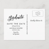 黒カジュアル字の大学院生 | フォト 案内ポストカード (裏面)