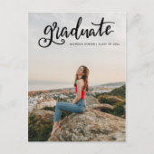 黒カジュアル字の大学院生 | フォト 案内ポストカード (正面)