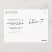 黒カジュアル文字結婚ありがとう ポストカード (裏面)