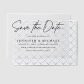 黒カジュアル文字結婚式の日付を保存 ベラム紙招待状 (オフセット (招待状))