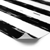 黒カジュアル絵を描ストライプ文字 ポスター (角)