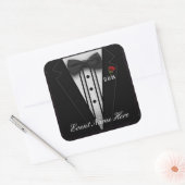 黒カスタマイズいタキシードと夜空 スクエアシール (封筒)