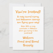 黒カスタマイズこうもりキャンディコーンハロウィーン 招待状 (裏面)