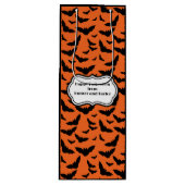 黒カスタマイズとオレンジのハロウィンこうもり ワインギフトバッグ (正面)