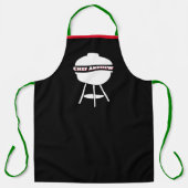 黒カスタマイズシェフ名モノグラムグリルクリスマス エプロン (正面)