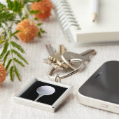 黒カスタマイズテンプレートのゴルフ・ボール及びティー キーホルダー (側面)