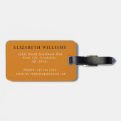 黒カスタマイズフローラ灰色の花 ラゲッジタグ (裏面横)