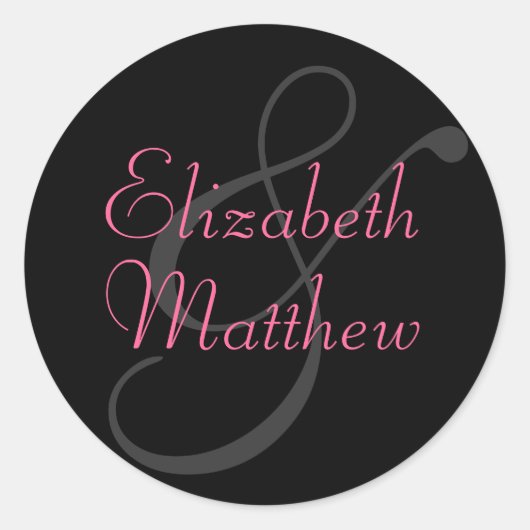 黒カスタマイズ名シール ラウンドシール (正面)