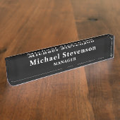 黒カスタマイズ名・肩書 デスクネームプレート (側面)