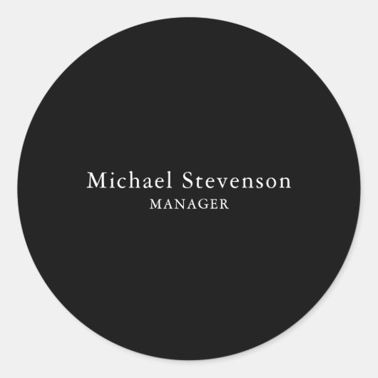 黒カスタマイズ名・肩書 ラウンドシール (正面)