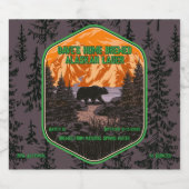 黒カスタマイズ熊自然マウンテンズグリーン ビールラベル (シングルラベル)