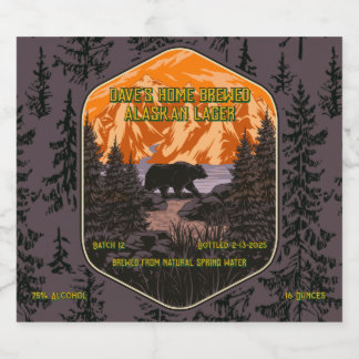 黒カスタマイズ熊自然山脈 ビールラベル