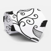 黒カスタマイズ花柄 ネクタイ (ロール)