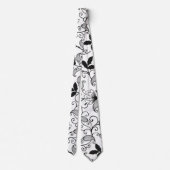 黒カスタマイズ花柄 ネクタイ (裏面)