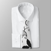 黒カスタマイズ花柄 ネクタイ (タイ)