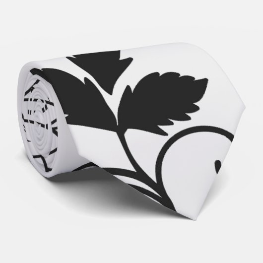 黒カスタマイズ花柄 ネクタイ (ロール)