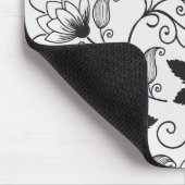 黒カスタマイズ花柄 マウスパッド (コーナー)