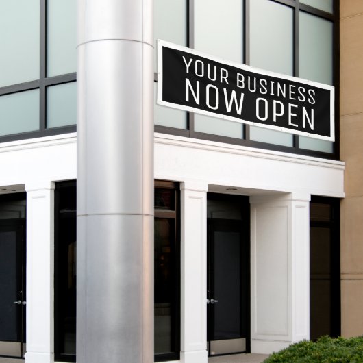 黒カスタムいバナーを開く 横断幕 (ビルの外側)