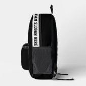 黒カスタムと白の名前、番号、チームスポーツ プリントバックパック (右)