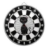 黒カスタムと白を描いた黒猫アニメ ダーツボード (正面)