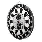 黒カスタムと白を描いた黒猫アニメ ダーツボード (正面右)