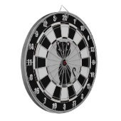 黒カスタムと白を描いた黒猫アニメ ダーツボード (正面左)