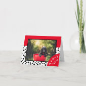 黒カスタムのダルマチアと赤で囲まれた写真 サンキューカード (正面)