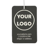 黒カスタムのビジネス連絡ロゴと情報 カーエアーフレッシュナー (正面)