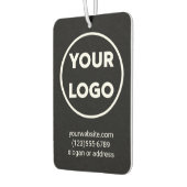 黒カスタムのビジネス連絡ロゴと情報 カーエアーフレッシュナー (左)