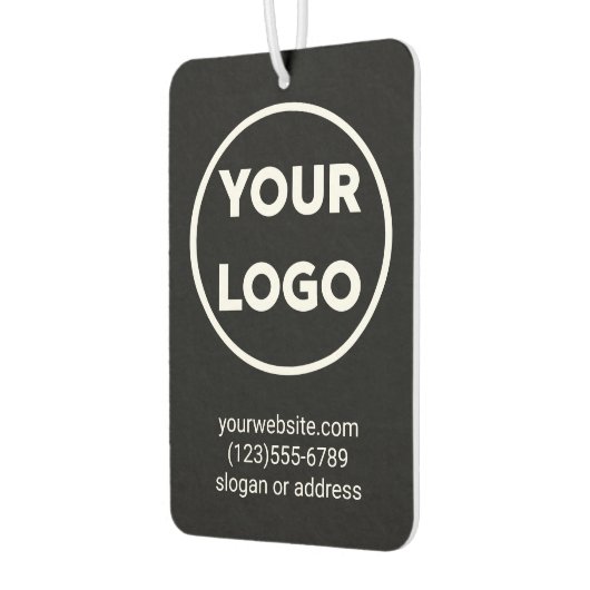 黒カスタムのビジネス連絡ロゴと情報 カーエアーフレッシュナー (左)