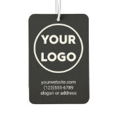 黒カスタムのビジネス連絡ロゴと情報 カーエアーフレッシュナー (裏面)