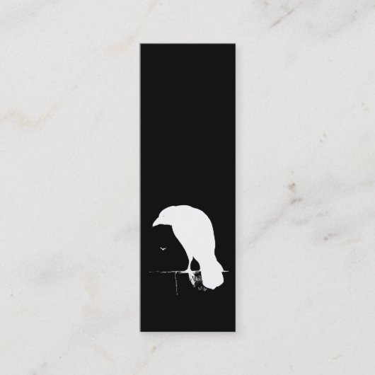 黒カスタムのヴィンテージのワタリガラスのシルエットの白 スキニー名刺 (正面)