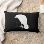 黒カスタムのヴィンテージのワタリガラスのシルエットの白 ランバークッション (ブランケット)