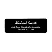 黒カスタムの作成エレガント差出人住所ラベル ラベル (正面)