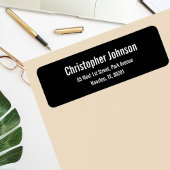 黒カスタムの作成モダン差出人住所ラベル ラベル