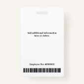 黒カスタムの従業員ID写真名 バッジ (裏面)