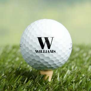 黒カスタムパーソナライズされたモノグラムのイニシャル名 ゴルフボール