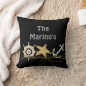 黒カスタムヒト航海のデいかり、船枕 クッション (ブランケット)