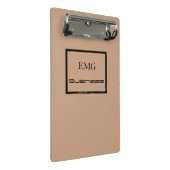 黒カスタムモノグラムのスタイリッシュとピンク ミニクリップボード (アングル)