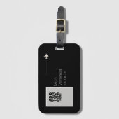 黒カスタム写真旅行 ラゲッジタグ (正面縦)