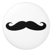 黒カスタム口ひげデザイン セラミックノブ (正面)