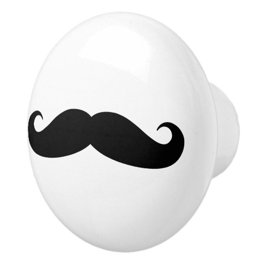 黒カスタム口ひげデザイン セラミックノブ (右)